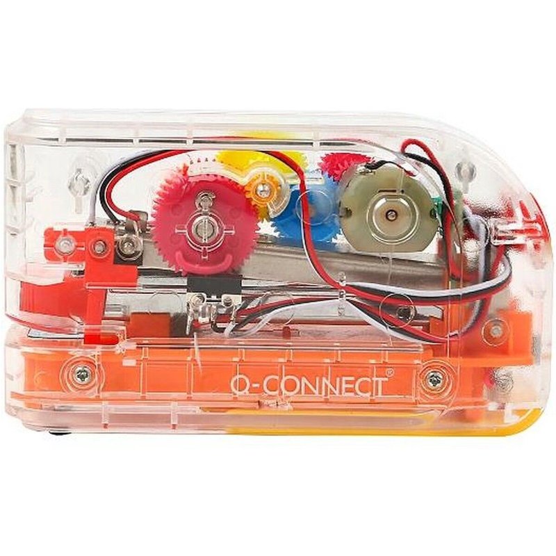 Q-connect Agrafeuse électrique moderne 24/6 26/6 plastique transparent, cap 20 feuilles