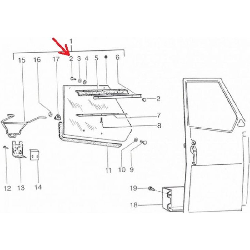 Rivet de vitre de portière pour auto Piaggio 50 APE 1980 567604