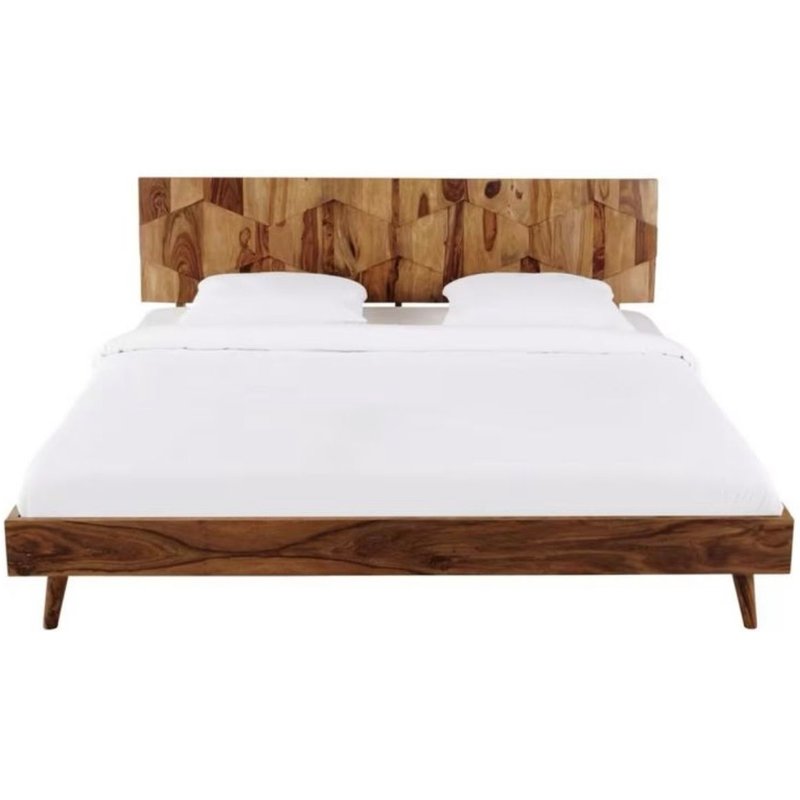 Lit 180x200 Vintage En Bois De Sheesham Massif