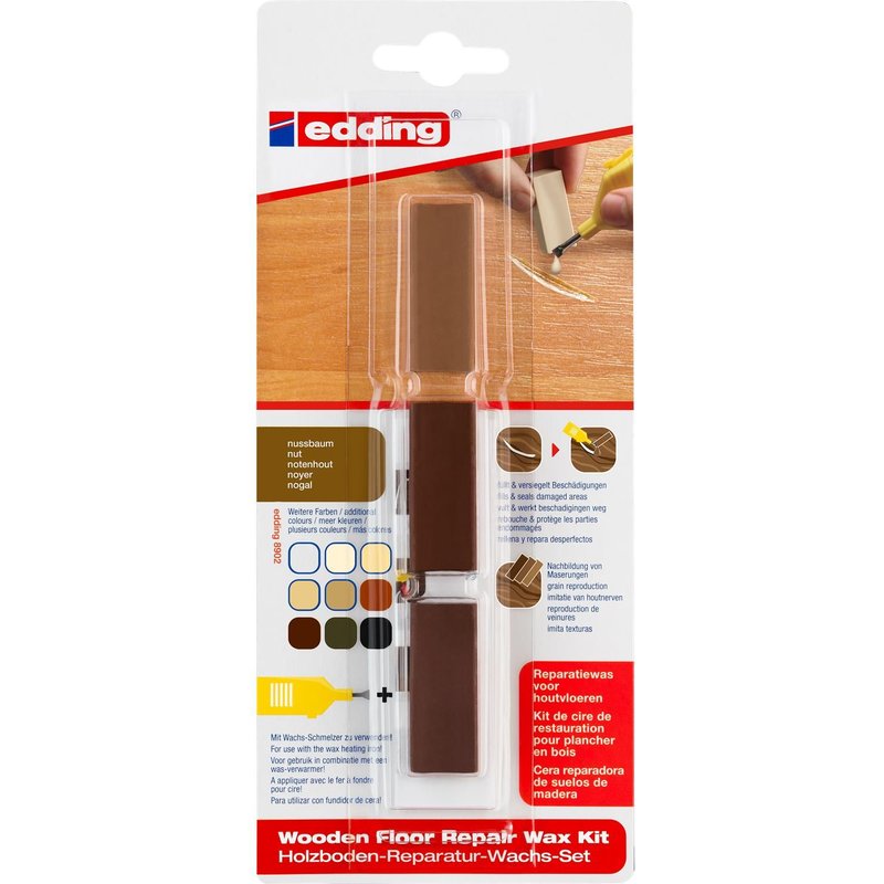 edding Kit restauration plancher bois 8902 blister de 3 noyer