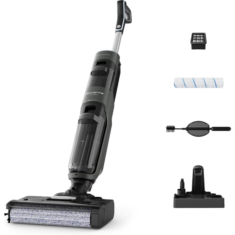 Rowenta X-Clean 4 Aspirateur laveur sans fil, Aspiration et lavage simultanés pour gagner du temps