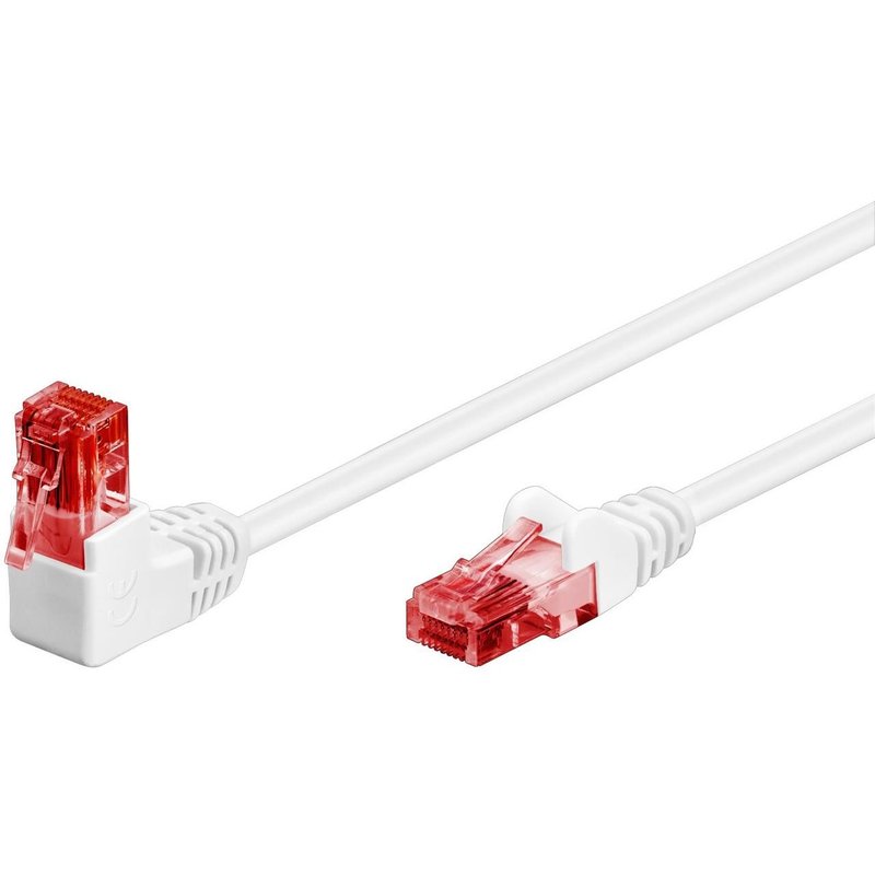 Goobay CAT 6 Câble Patch 1x 90° Coudé, U/UTP Cu LSZH 10m blanc