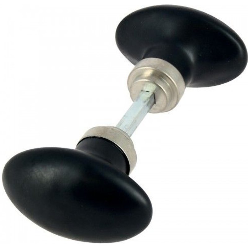 Boutons doubles ovales noirs mat - porcelaine de Limoges - carré 6 mm MÉRIGOUS