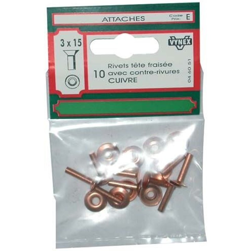 Rivet T.f. Cuivre 3x15 X10 - Vynex