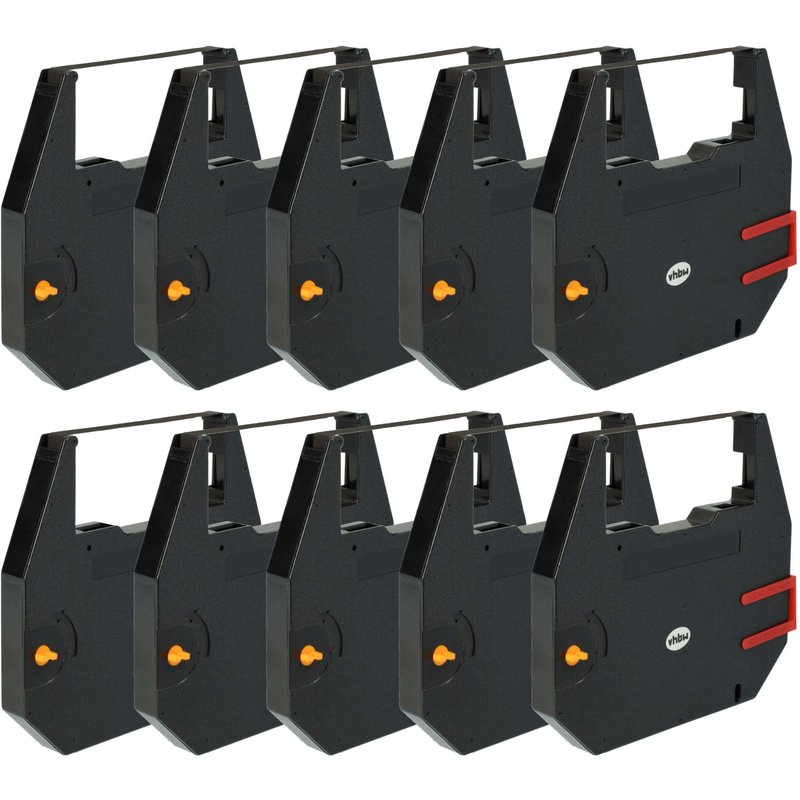 vhbw 10x Ruban encreur compatible avec Remstar AX 80, AX 270, AX 260, AX 220 imprimante matricielle ou de reçus - ruban carbone noir