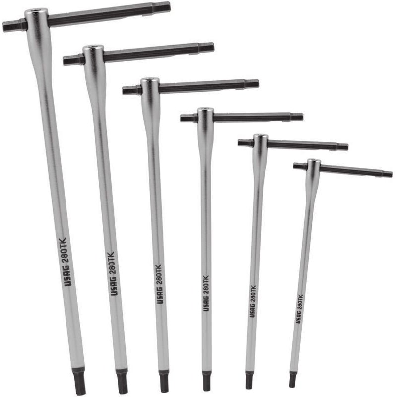 Usag - 280 Tk/se6 Jeu De 6 Clés Hexagonales Mâles T Barre Transversale Coulissante