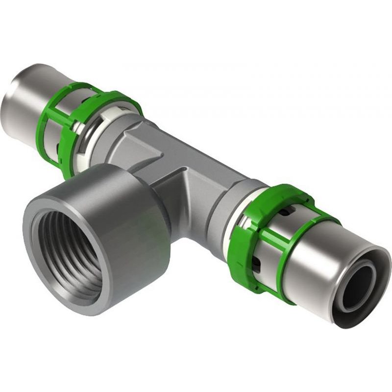 Té à Sertir Métallique Femelle à Visser Pour Tubes Multicouche - 26x3-3/4-26x3 - Vendus Par 2 - Raccords Multiskin - 7130gw263426 - Comap