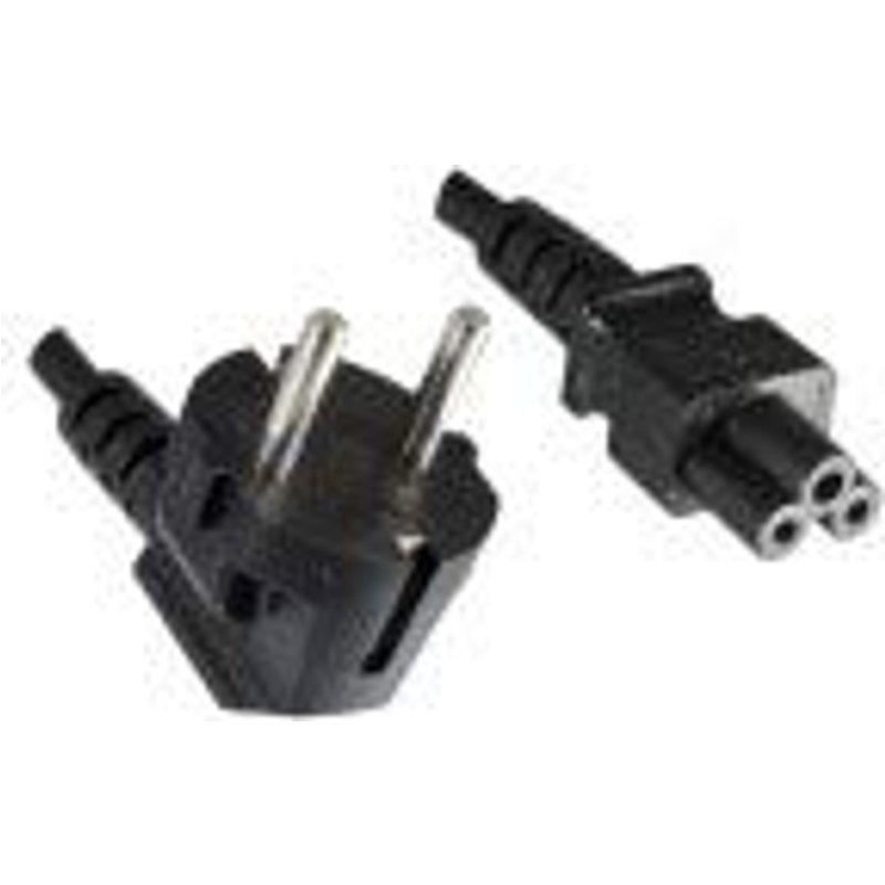 Câble D'Alimentation Avec Fiche De Contact De Protection 90° Vers C5 Noir 1,8 M 262743 - Helos