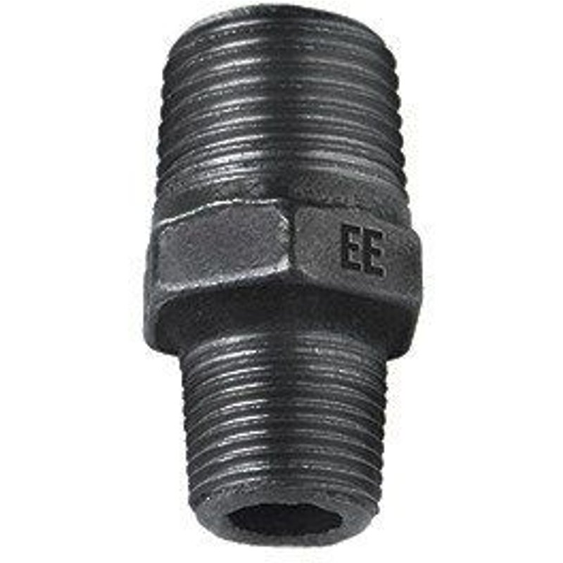 Mamelon Reduit Male/male En Fonte Malleable, Noir 1 1/4x1/2