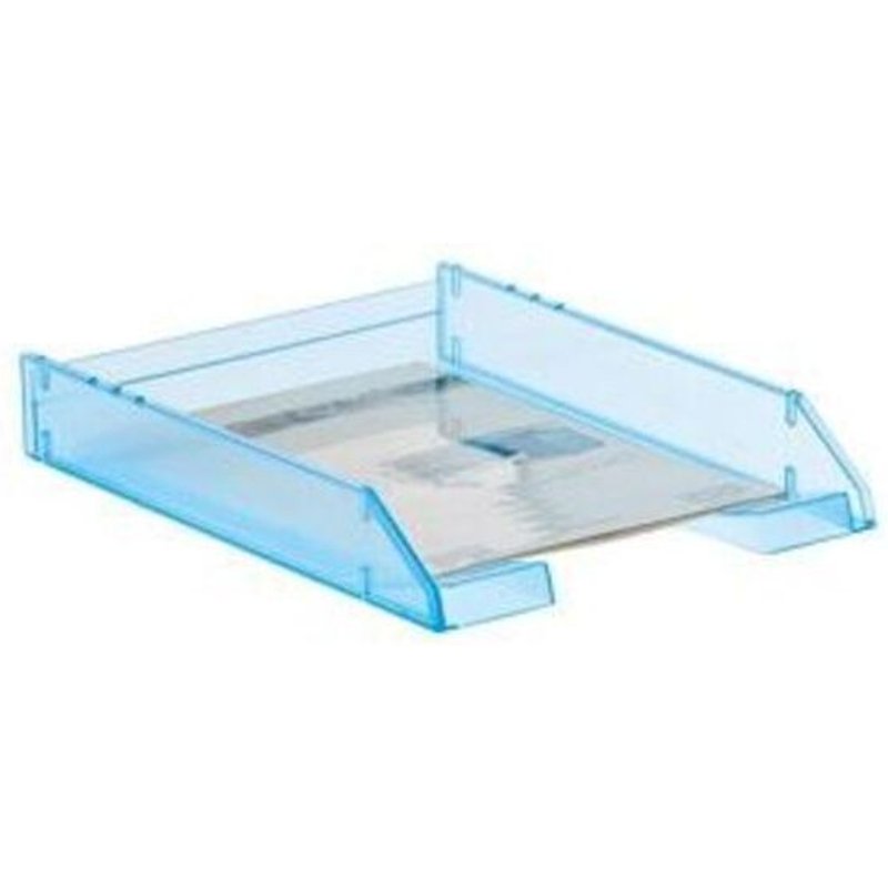 Filefile 2000 Tray Archive 2000 Empilable Fond Plat Utilisétion Facultative De Tiges De Levage Format Din A4 Et Folio 340x260x60 Lagoon Translucide.