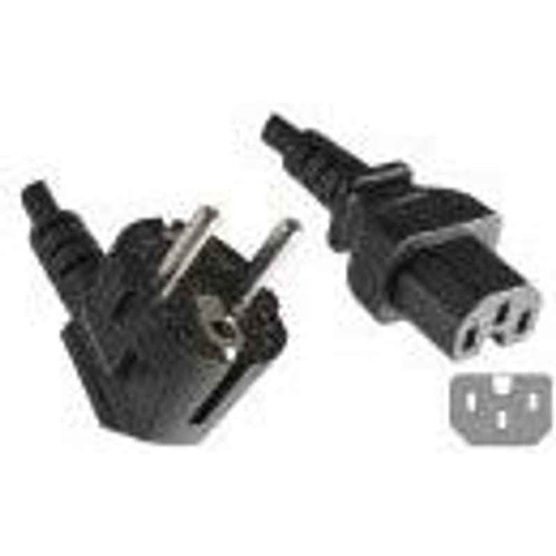 Helos - Câble De Raccordement Avec Fiche De Contact De Protection 90° Vers C15 Noir 3 M 262774