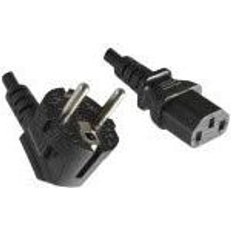 Helos - Câble D'Alimentation Avec Fiche De Contact De Protection 90° Vers C13 Noir 1 M 262652