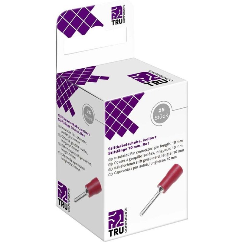 T2010c359 Cosse à Embout 0.5 Mm² 1.5 Mm² Partiellement Isolé Rouge 25 Pc(s) - Tru Components
