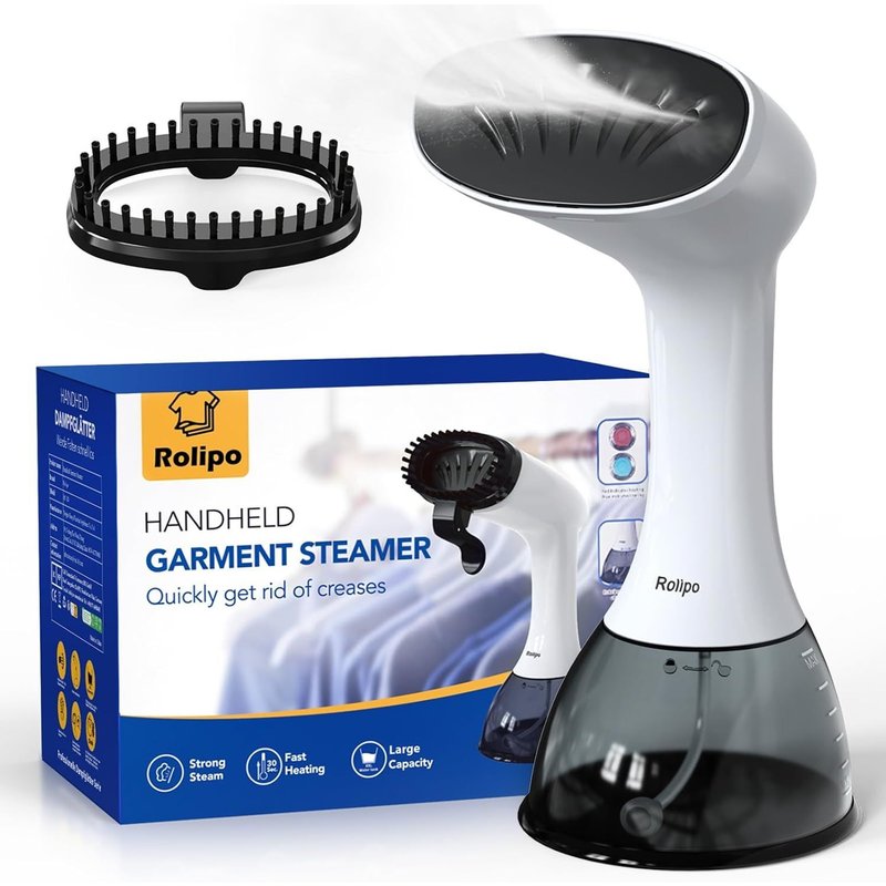 MEVRONISSHOP-Défroisseur Vapeur,1640W Fer à repasser portable haute puissance pour la maison, le bureau, le voyage, réservoir d'eau de grande capacité de 400ML, Voyage Vapeur Steamer,Blanc