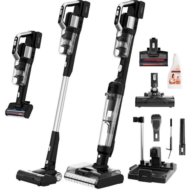 JIMMY PW11 Pro Max 5 en 1 Laveuse de sol, puissance élevée de 460 W, double nettoyage, séchage rapide à l'air chaud, écran LED, conception à plat à 180 °, brosses à double rouleau