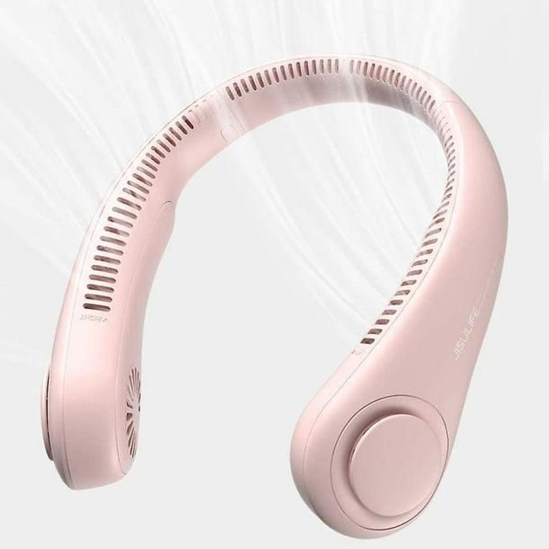 Ventilateur de cou portable, sans pales et mains libres - rose