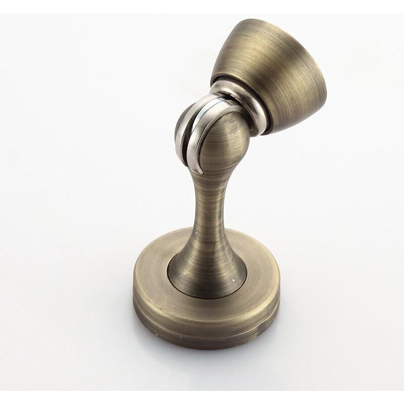 Lot de 4 butées de porte magnétiques en acier inoxydable avec fermeture amortie pour portes murales robustes, couleur bronze.