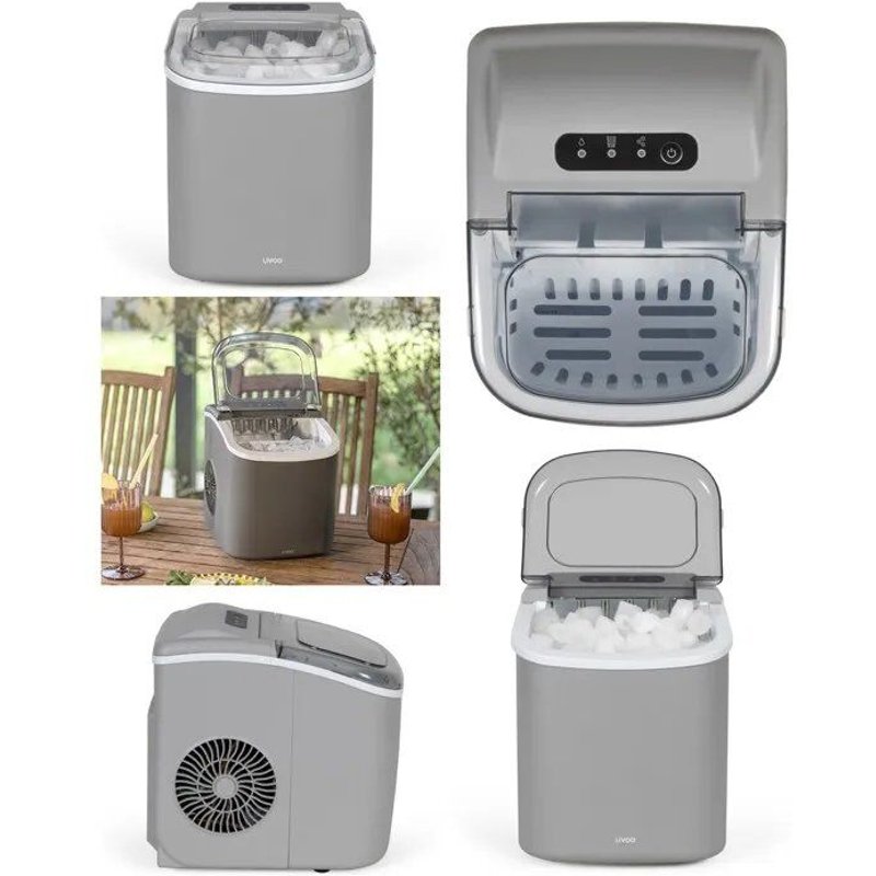 Machine à glaçons INOX 12kg Réservoir 1.2L - Fonction autonettoyante