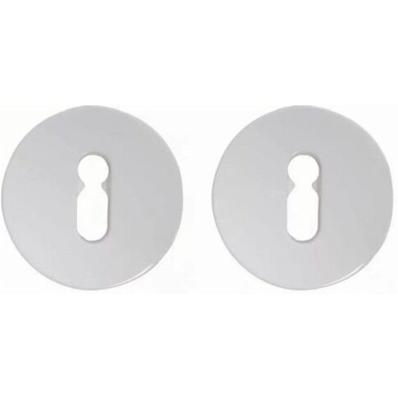 Paire de rosaces rondes NORMBAU pour cylindre - Gris clair laqué