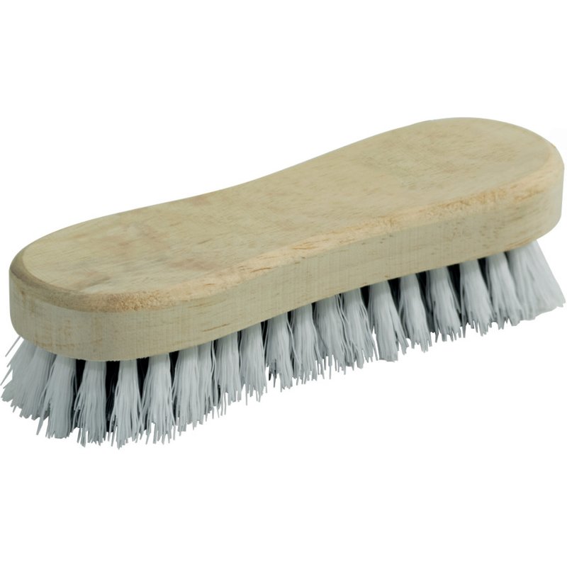 Brosse à main TALIAPLAST 361207 18 cm monture bois poils nylon blancs