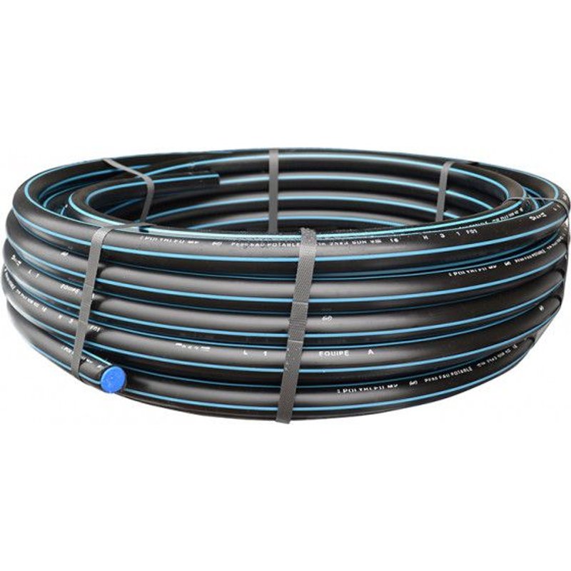 Tuyau polyéthylène bande bleue 1 pièce L : 50 m ¿20