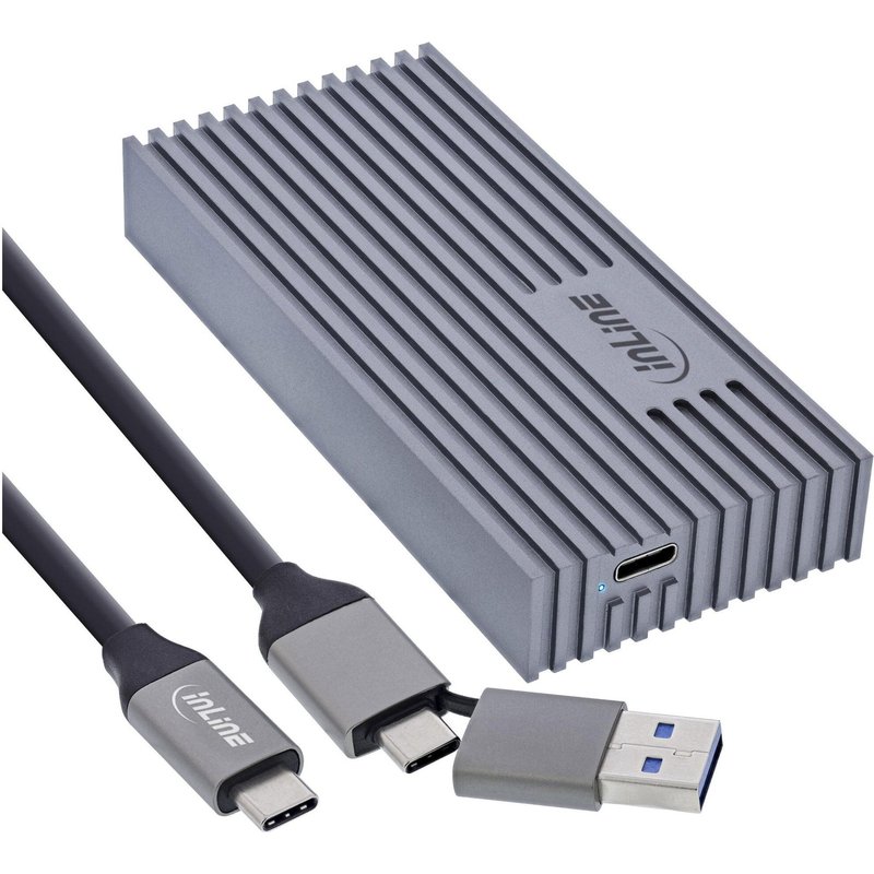 InLine 00031J Boîtier de disques de stockage Enceinte ssd Gris M.2