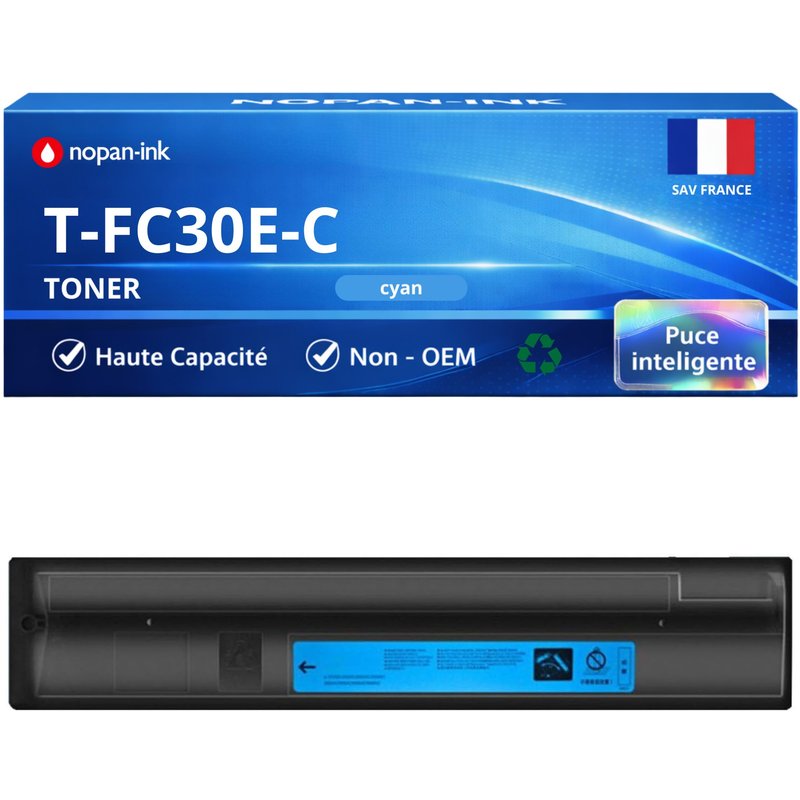 Toner compatible pour Toshiba 6AG00004447 T-FC30EC Cyan 33600 Pages NOPAN-INK