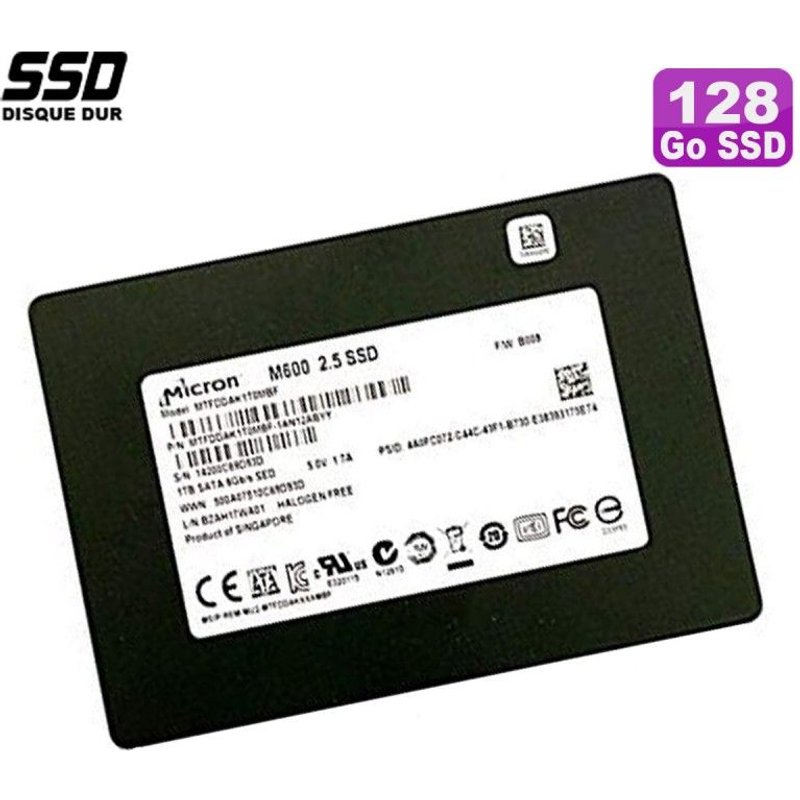 SSD 128Go Micron MTFDDAK128MBF-1AN1ZABHA DPAFCHG010 HP 590-613310 795534-00A