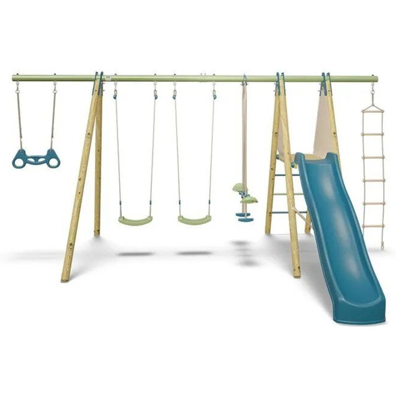 Portique Bois/Métal Aleo By Trigano Makuta 2 Avec Toboggan 2,22 M