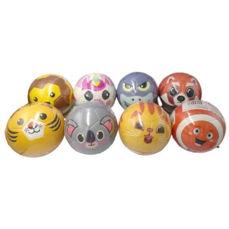 Ballon En Mousse Rigide Avec Tête Animaux - Mercier - Jouet - Pour Enfant De 3 Ans Et Plus - Blanc