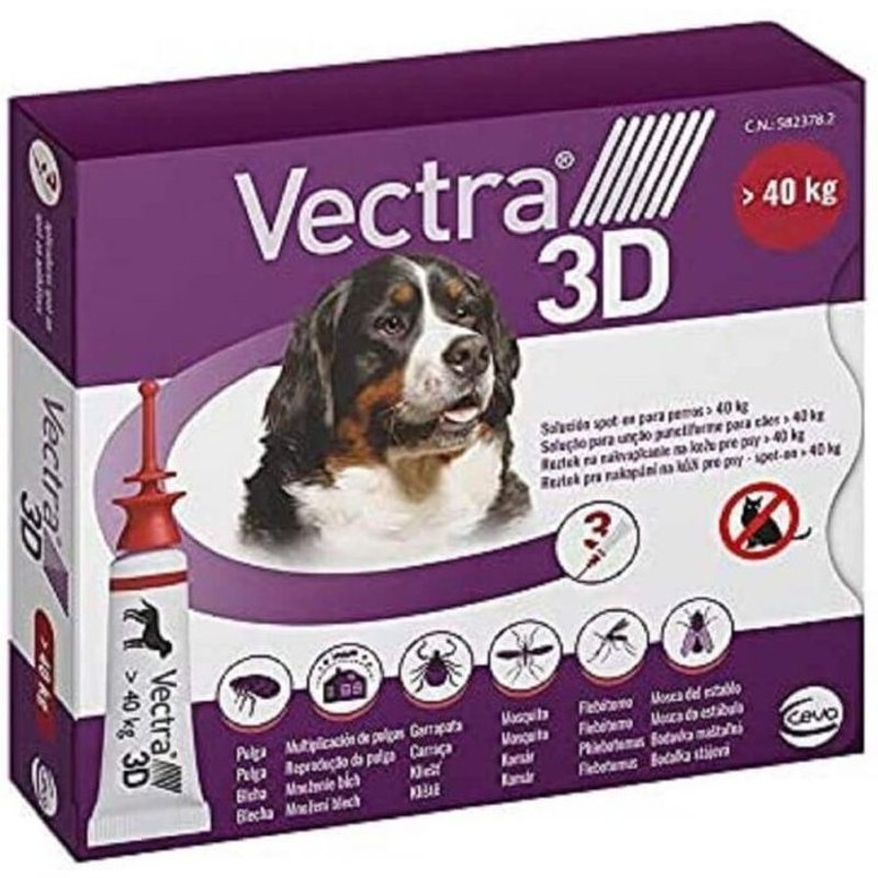 Vectra 3d Chien ( Plus De 40 Kg) 12 Pipettes