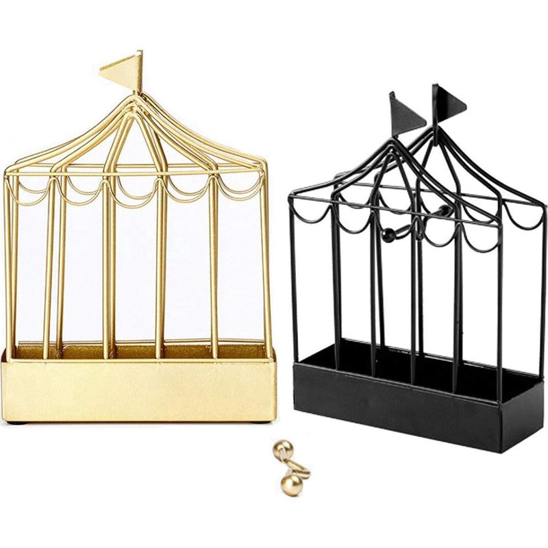 Lot de 2 boîtes à moustiques de cirque (or et noir), boîte à moustiques créative 12,5 x 4,2 x 20 cm, boîte à moustiques en métal