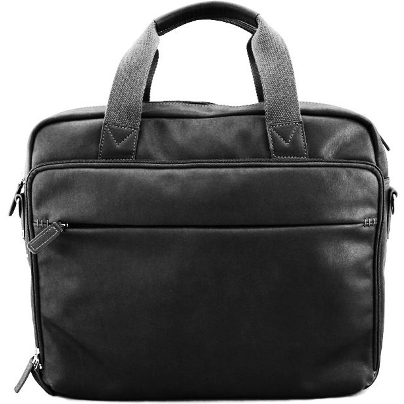 Porte-ordinateur Katana cuir de vachette vieilli K 21166 - Noir