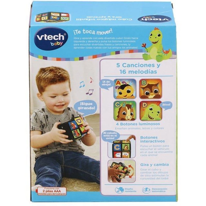 Casse-Tete Vtech - 3480-558422 - Cube Magique Pour Enfant Tourne Et Apprends,