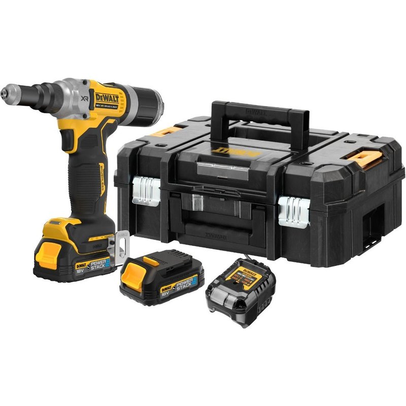Riveteuse DEWALT XR 18V 6,4 mm POWERSTACK - Sans batterie, ni chargeur - DCF414NT-XJ