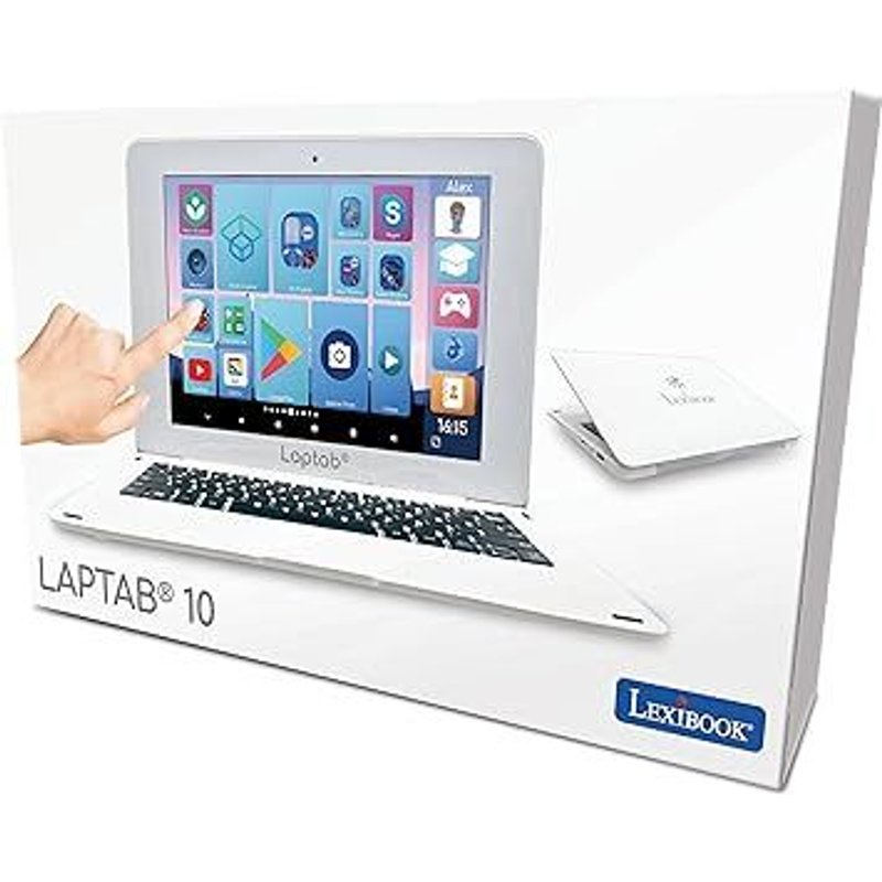 Lexibook Laptab 10, Ordinateur Portable Avec Écran Tactile, Pour Toute La Famille, Contenu Éducatif Et Ludique, Fonctionne Sous Android, Contrôle Parental, Ultra Fin Et Léger, Lt10fr