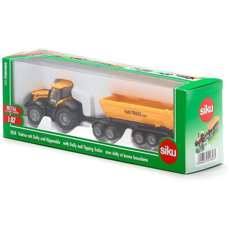 Sikufarmer Tracteur Jcb Avec Dolly Et Benne Basculante-Siku