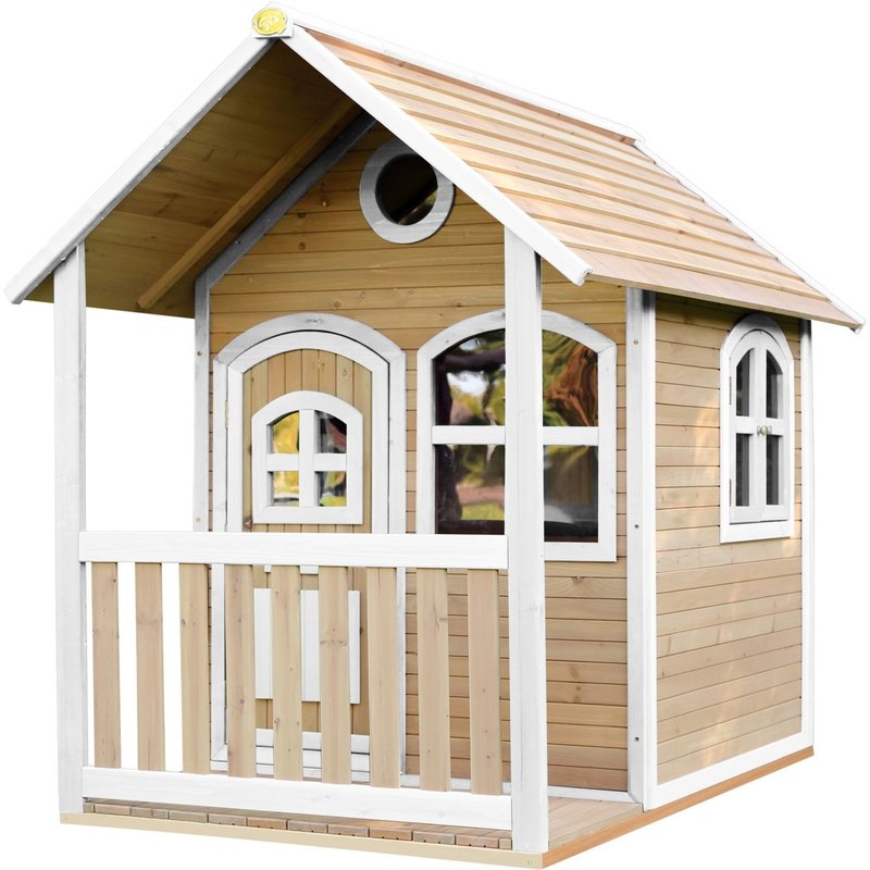 Cabane En Bois Fsc Maison De Jeux Pour L'extĂ©rieur / Jardin En Marron & Blanc Maisonnette / Cabane De Jeu Avec Des FenĂȘtres & VĂ©randa - Axi Alex