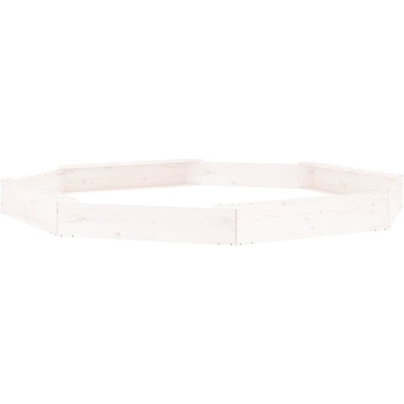 Bac À Sable Avec Sièges Blanc Octogone Bois De Pin Massif