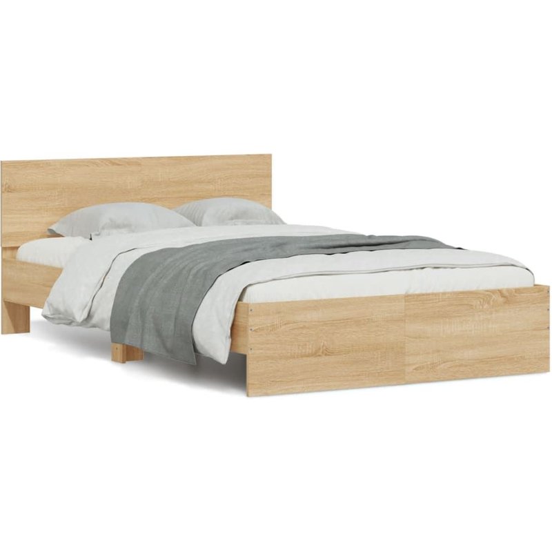 Cadre De Lit Sonoma Chêne 120x190 Cm Bois Contreplaqué