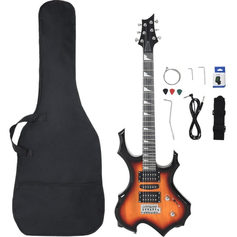 Guitare Électrique Pour Débutants Et Sac Marron Et Noir 4/4 39