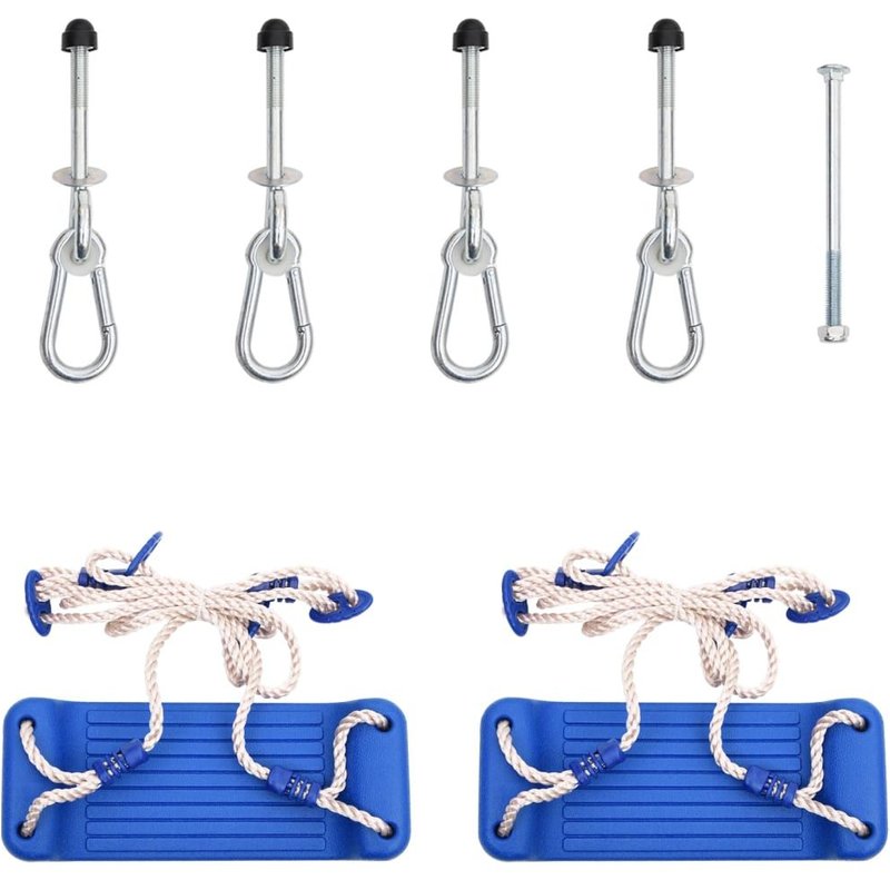 Sièges De Balançoire Avec Cordes 2 Pcs Bleu 37x15 Cm Pe