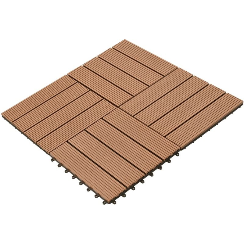 Carreau de terrasse 22 pcs 30 x 30 cm 2 m² WPC Marron
