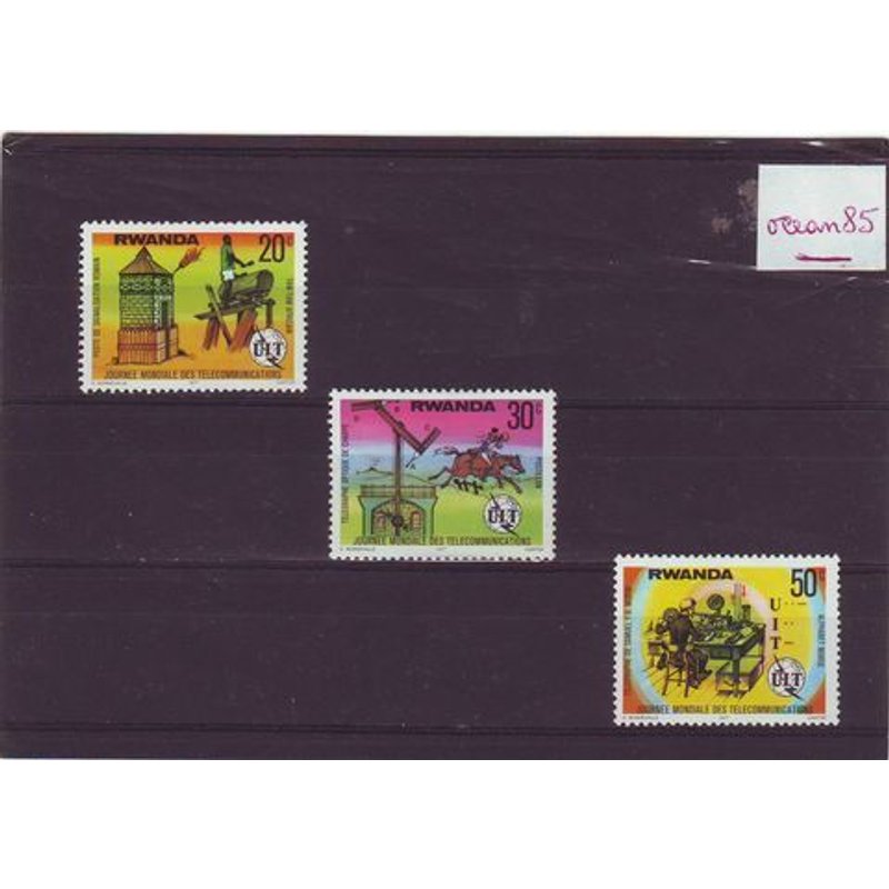Rwanda 1977 : Journée Mondiale Des Télécommunications - Série De 3 Valeurs Neuves