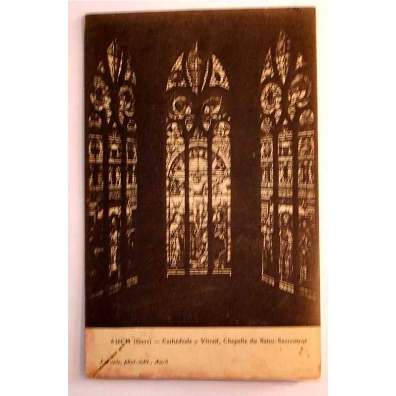 Carte Postale Ancienne Gers Auch Cathedrale Vitrail Chapelle Du Saint Sacrement