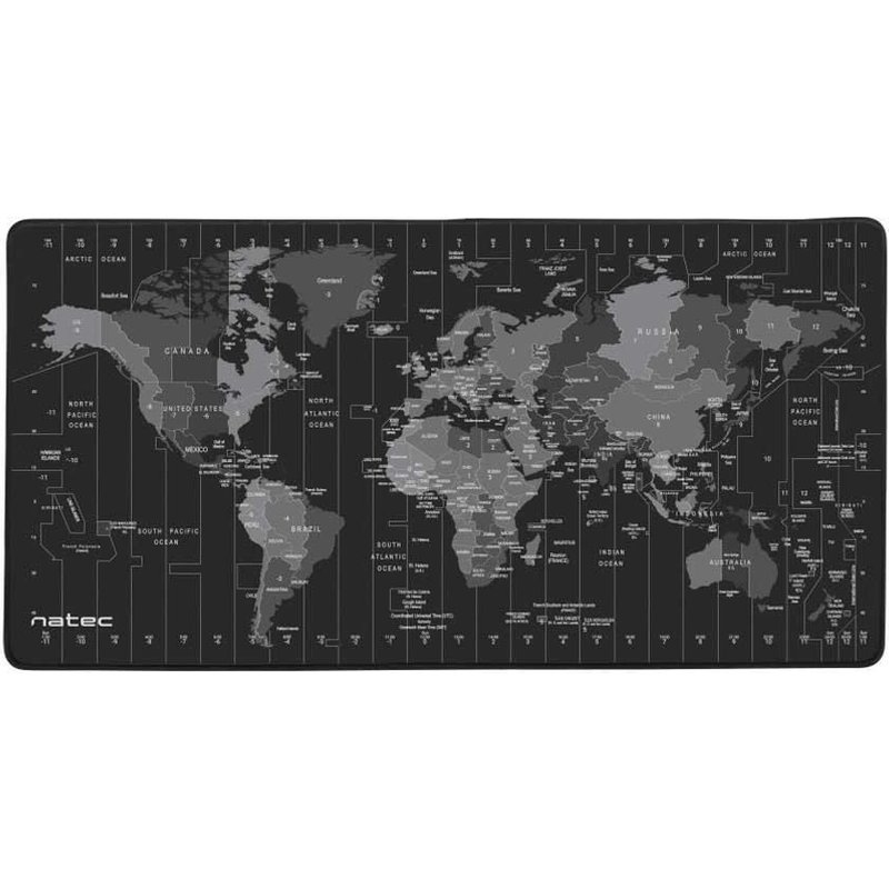 natec tapis souris time zone map 800x400 mm