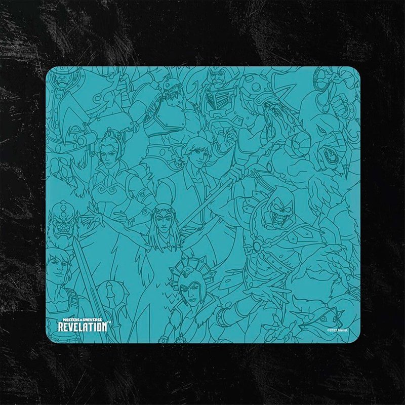 masters of the univers et le tapis de souris des mechants revelation hereos 25x22 cm