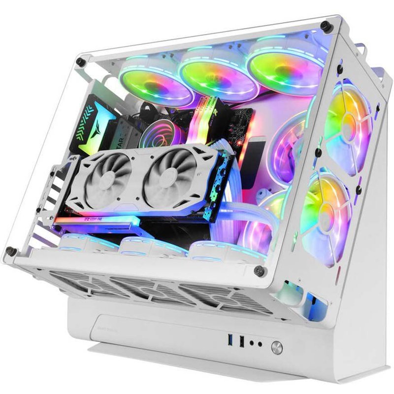 Boitier PC Moyen Tour ATX Mars Gaming MCB avec panneau vitré - Blanc