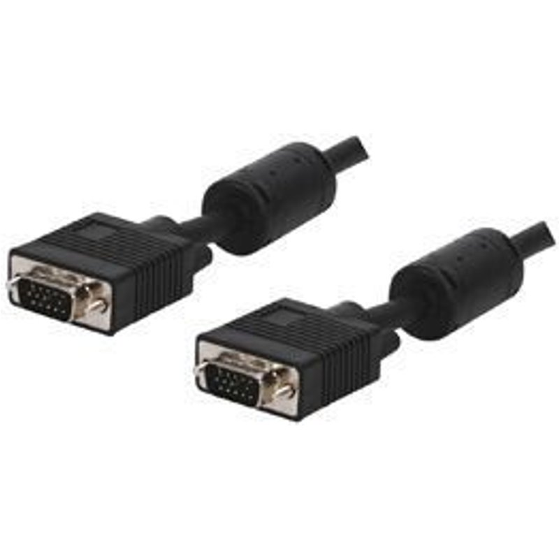 Cable avec fiche VGA Mâle ET fiche VGA mâle- Noir 5m00