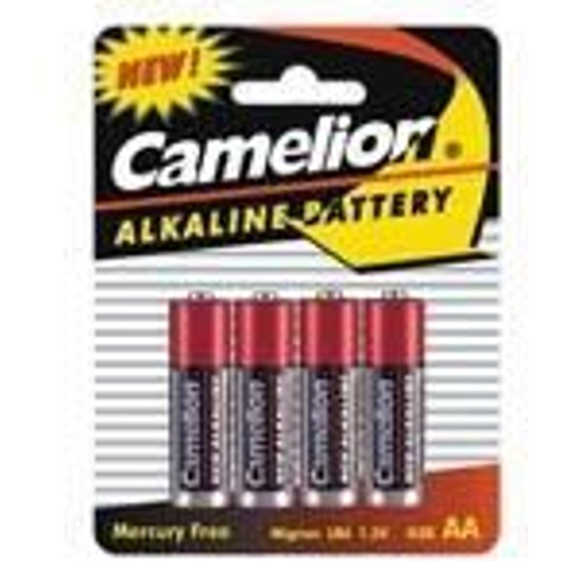 PILES BATON STANDARD CAMELION AA LR6/HR06 SUPER ALCALINE - LOT DE 4 PILES